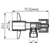 Kép 2/2 - FERRO Sarokszelep fémfogantyúval, rozettával, 100°C-ig, 10 bar. 1/2"x1/2" Z1212K