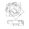 Kép 3/3 - 12024 FÜRDŐKÁD M-ACRYL SAMANTA-140x140 SAROK+LÁB