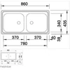 Kép 2/2 - BLANCO TOP EZ 8X4 két medencés mosogató