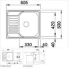 Kép 2/2 - 516525 BLANCOTIPO 45 S MINI 1 MEDENCÉS MOSOGATÓ SZÖVETMINTÁS