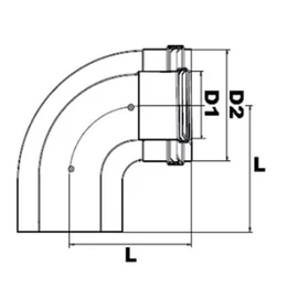 AAKO8012590 BRILON KÖNYÖK 80/125 90° ALU-ALU AAKÖ8012590