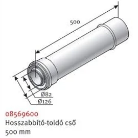 0851000 GÁZKAZÁN SAU. TOLDÓCSŐ 80/125 30 CM A/A 0851000 (KIFUTOTT)