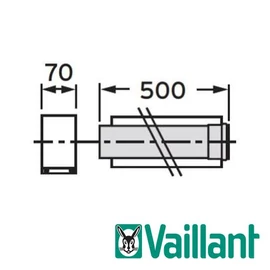 303202 GÁZKAZÁN VAILLANT KONC.HOSSZABBÍTÓ CSŐ 80/125 0,5M