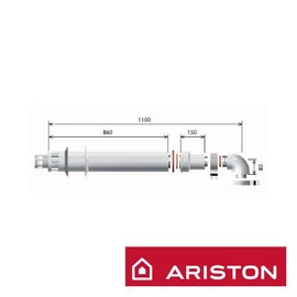 3318035 GÁZKAZÁN ARISTON VÍZSZINTES KIV.SZETT 80/125 ALU/ALU !MEGSZŰNT!