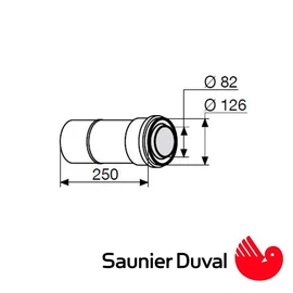 SAUNIER DUVAL turbo toldó cső 80/125 mm