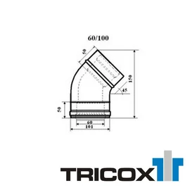 AAVQ50 TRICOX INDÍTÓ IDOM 45° AAVQ50 baxi-westen  60/100