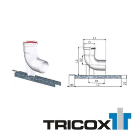 ABK20 TRICOX KÖNYÖK 80/90° ALU ABK20 TARTÓSINNEL