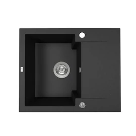 SRH_713Y Laveo PICO 45S mini fekete szemcsés gránit mosogató helytakarékos szifonnal