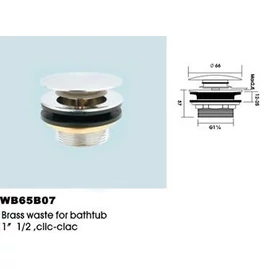 WB65B07 AUTOMATA KÁD LEERESZTŐ KLIKK-KLAKK 6/4" WB65B07  kádhoz *