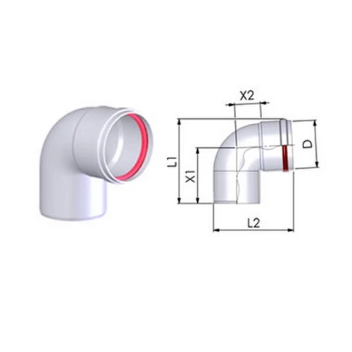 AAKO602 TRICOX KÖNYÖK 45° 80/125/2DB/ AAKÖ602