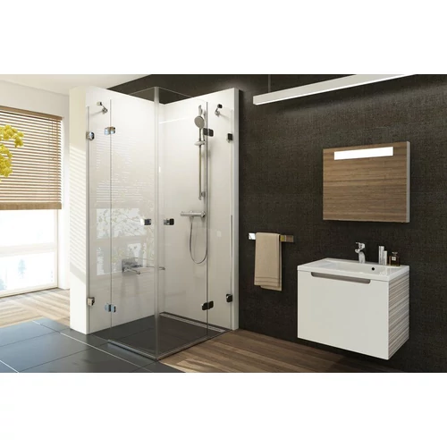 1UV77A00Z1 RAVAK ZUHANYKABIN Brilliant BSRV4 - 90 négyrészes sarokbelépéssel (króm+transparent)