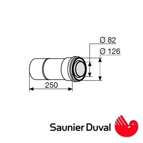 SAUNIER DUVAL turbo toldó cső 80/125 mm