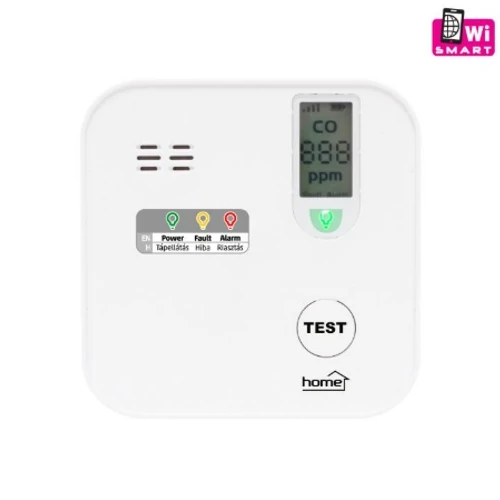 CO10SMART HOME szén-monoxid vészjelző elemes LCD,wi-fi 5év/elem 10év élettartam