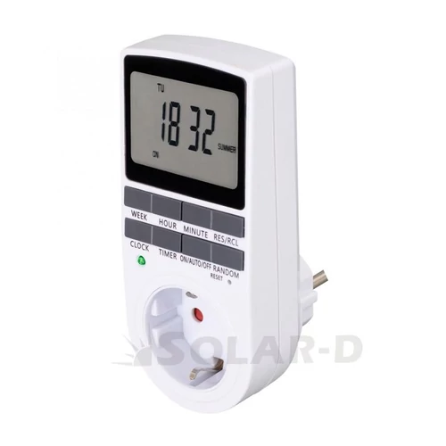 TD 011 Home TD 011 digitális beltéri időzítő óra, napi 10 program, 15 féle napkombinációban, heti ismétlés, beépített memóriavédelem, 250 V, 3680 W